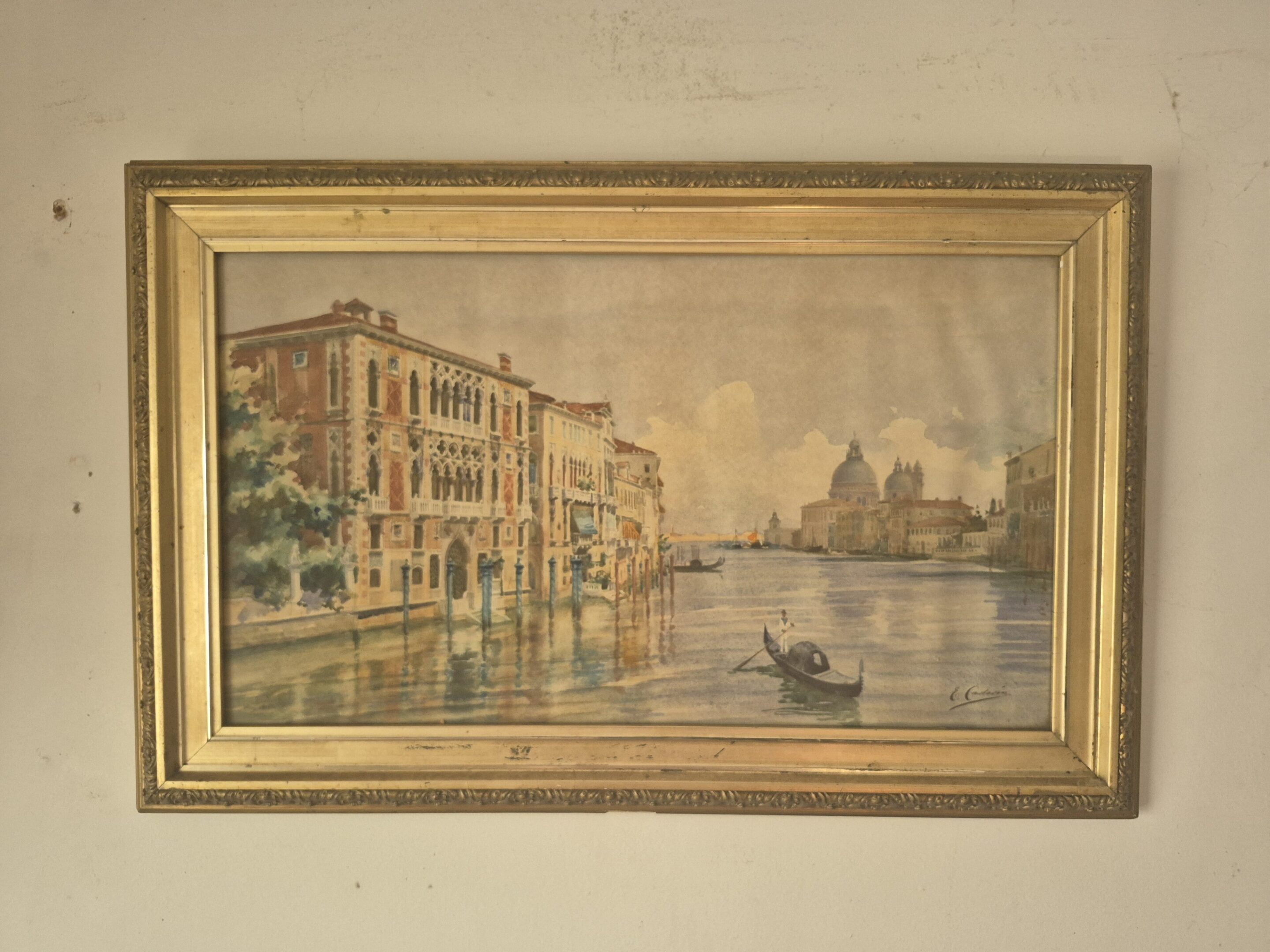 Ettore Cadorin (American 1876-1952) Watercolor of Grand Canal, Venice, signed, l.r.