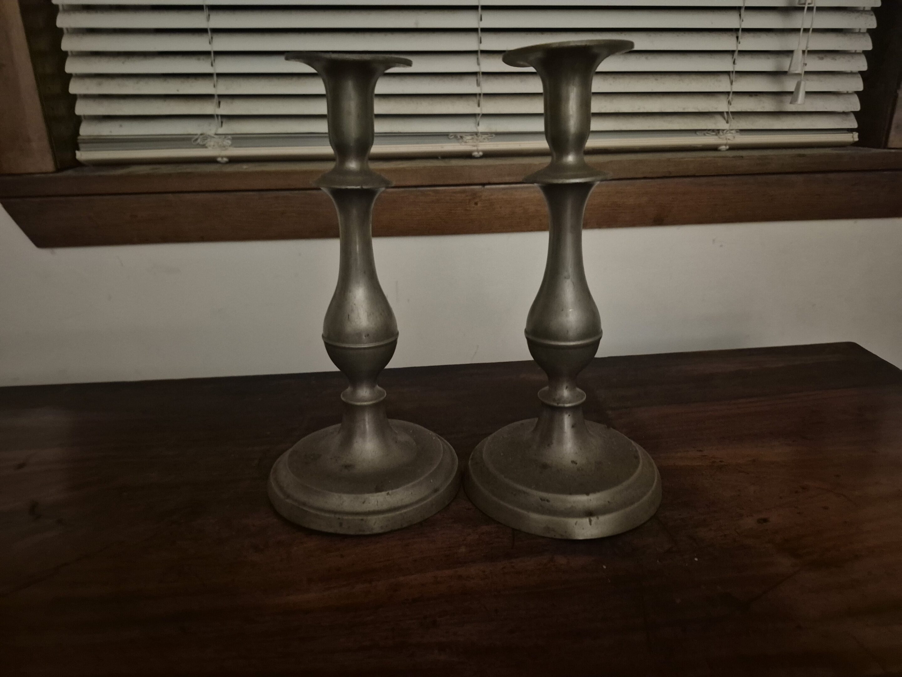 Pair of Pewter Candlesticks
